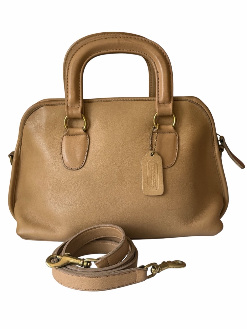 Vintage Coach 9903 Baxter Camel Glove-Tanned Leather Satchel Crossbody USA